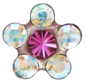 Stokrotki róż z kamieniami tęczowymi op. srebrna 75126510