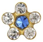 Stokrotki szafir z brylantami op. złota 75116049