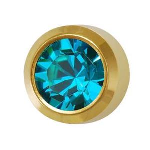 M212Y MINI CYRKON NIEBIESKI OP. ZŁOTA